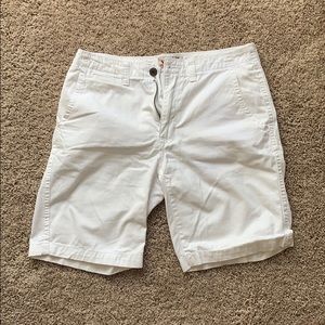 White Arizona Jeans flat front shorts.